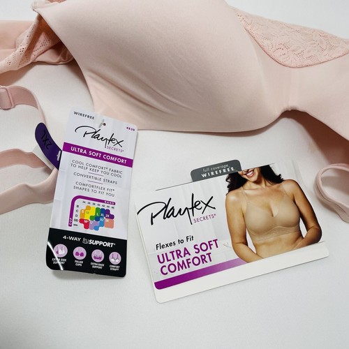 Playtex Comfort Tshirt Bra Wireless Ultra Soft Wire Free Size 2XL Full Coverage - Picture 4 of 10