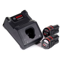 Bosch Gal 12V-40 Professional Schnell LadegeräT FüR 12V Akkus + 2X 3,0 Ah Akku