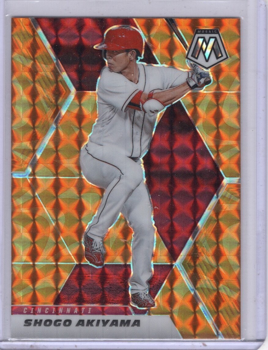2021 Mosaic Orange Reactive Prizm #177 Shogo Akiyama Cincinnati