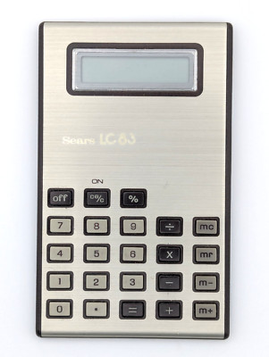 Vintage 1980's Sears LC-83 Super Thin Calculator with Percent Key and Memory