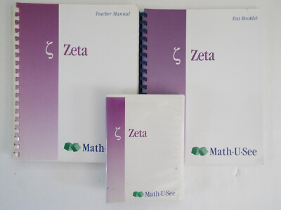 Lot 3 Math U See Zeta Teacher Manual Test Booklet & DVD