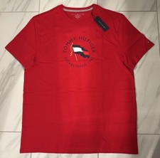 Tommy Hilfiger Men s Flag Logo T-Shirt Red Navy Blue White New