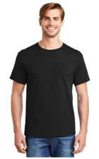 5 Hanes 5280 LARGE BLACK Adult Essential Short Sleeve Stylish T Shirt