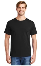 5 Hanes 5280 LARGE BLACK Adult Essential Short Sleeve Stylish T Shirt
