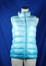 Jackson Hole Puffer Vest Ombre Teal Full Zip Women's Sz Medium