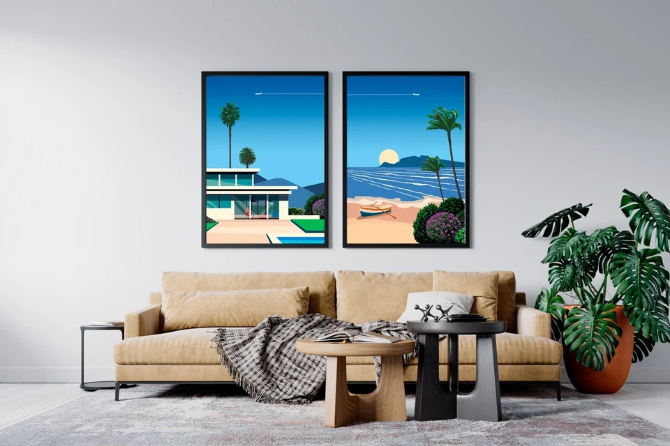 Florida, Estados Unidos. Villa con piscina — Arte pop de la ciudad, póster de microondas/onda de vapor Foto 2 de 4