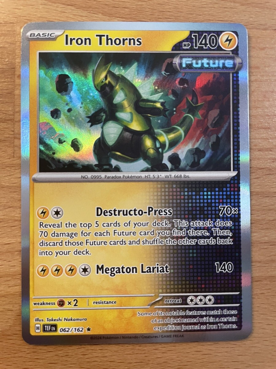 Pokémon-Karte Iron Thorns 062/162 (Scarlet & Violet Temporal Forces) – Selten & Mit Toploader-Schutzhülle