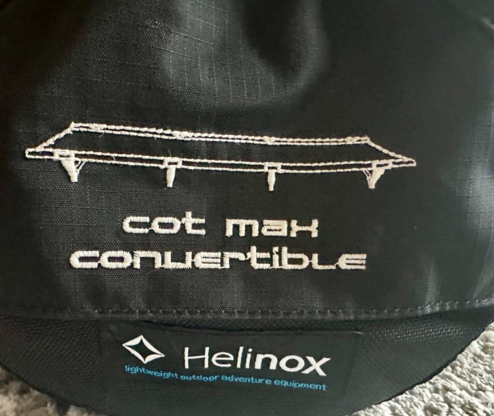 Helinox Cot Max Convertible CollapsibleBlack Outdoor Adventure