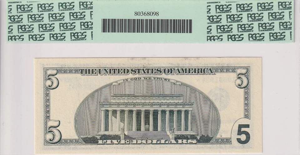 United States Of America, 5 Dollars, 1999, UNC, Fr.1987,  (Star / Replacement ) - Image 2 of 2