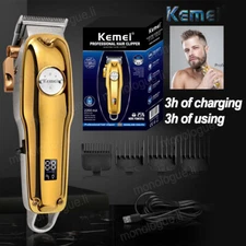 Kemei Golden Cordless Professional Hair Clippers Hair Trimmer For Men