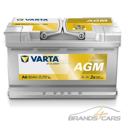 VARTA AUTOBATTERIE 12V 80Ah STARTER 800A STARTER ERSETZT 74AH 75AH 77AH A6