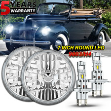 For Ford Deluxe 1939 1940 1941 1942-1951 7 Inch Round Led Headlights Pair