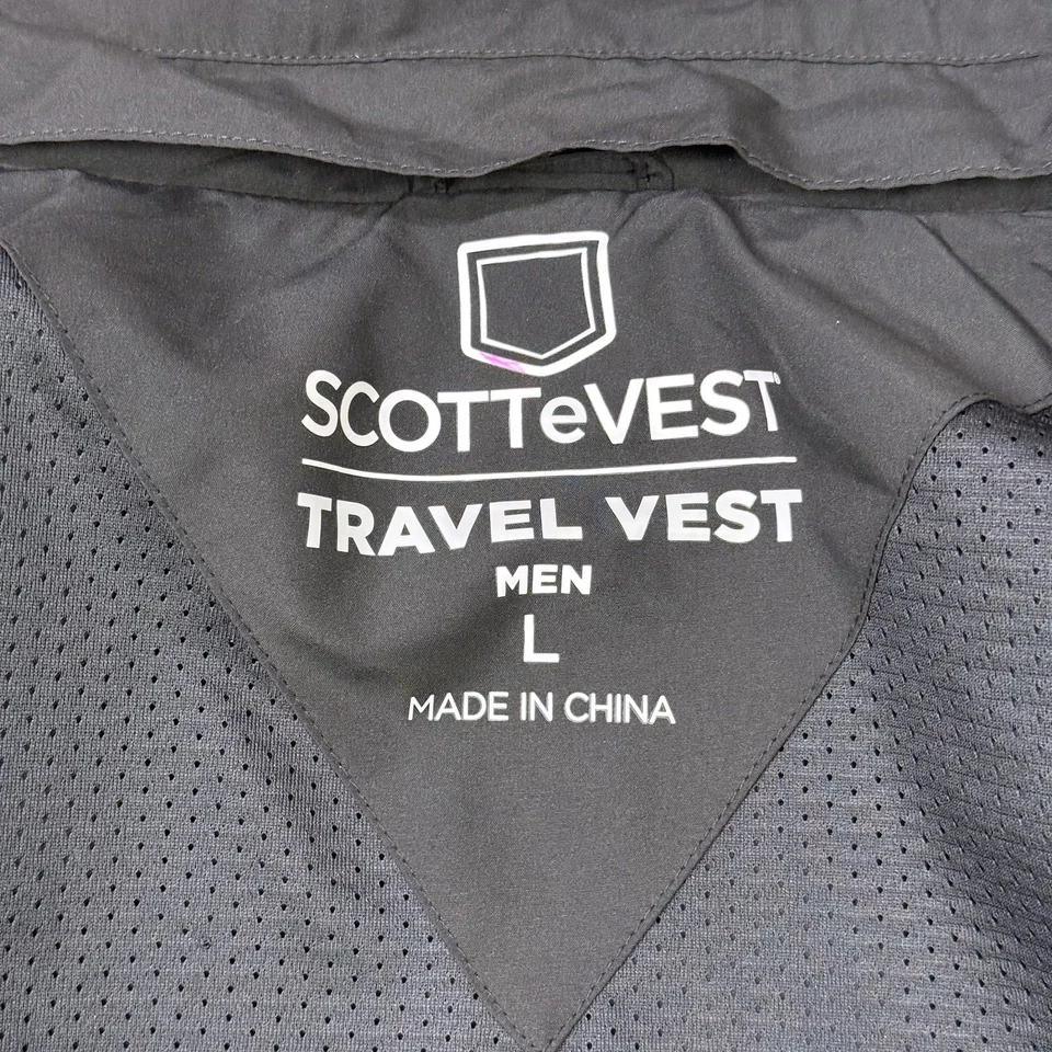 SCOTTeVEST RFID Travel Vest Mens Large Black Multi Pocket RFID Blocking Utility - Image 3 of 4