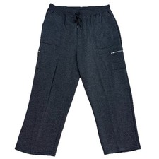 Woman Within Plus Size L 18/20 Petite Better-Fleece Pull-On Zip Pocket Sweatpant