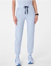 Womens New Figs High Waisted Zamora Jogger Scrub Pants Slate Blue Chambray