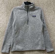 Patagonia Womens Size Medium Gray Better Sweater 1/4 Zip Fleece Jacket 25617