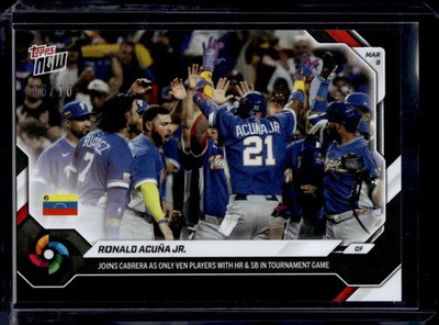 2026 Topps Now World Baseball Classic #WB19 Ronald Acuña Jr. Black Foil /10 WBC