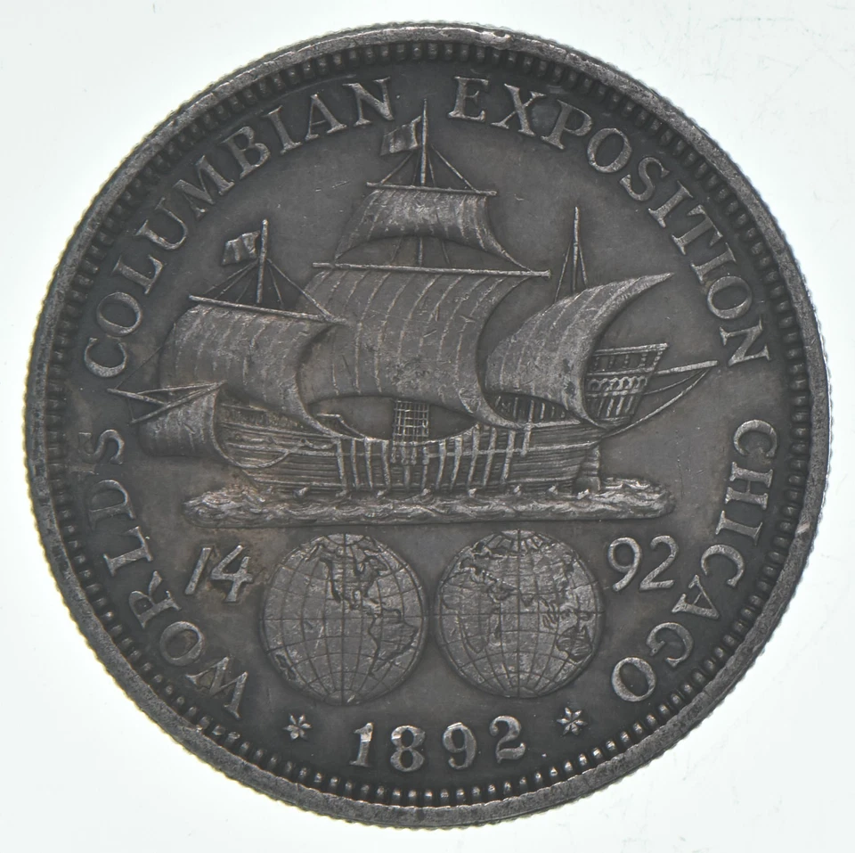 1892 XF Christopher Columbus Columbian Exposition Half Dollar 90% Silver *2369 - Image 2 of 4