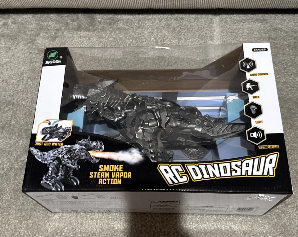 Skidz RC Childrens Dinosaur Toys for Kids, RC Walking Dinosaur , Smoke Action - Image 3 of 4