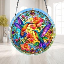 Personalized Hummingbird Acrylic Suncatcher Window Hanging