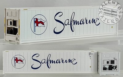 Pirat 12404 - H0 1:87 - Satz Von 2 Containerwagen Kühlwagen 40' Weiß Geschrieben