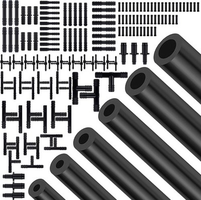 Silicone Vacuum Hose Kit, 5Ft 6PCS Vacuum Hose Automotive 113PCS Vacuum Line...
