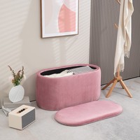 Homcom Sitzbank Polsterbank Mit Stauraum Truhenbank FranzöSische Stil Samt Rosa