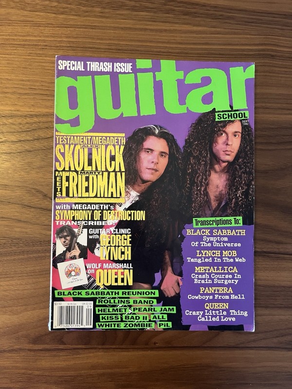 Guitar School Magazine September 1992 Megadeth Testament Kiss Pil White Zombie