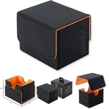 Exo-Tec Deck Box 100+ Cards Magnetic Closure Black/Electric Orange