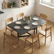 HOMCOM Esstisch Klappbar Küchentisch für 4-6 Personen mit 6 Rollen und Bremsen