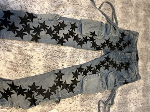 Authentic AMIRI x CHEMIST Star Leather Patch Cargo Jeans - Size 33