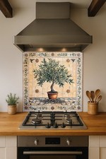Olive Tree of Life Ceramic Tile Mural Symboli...