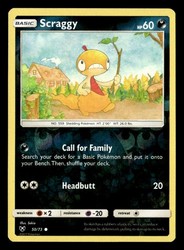 Scraggy 50/73 Shining Legends Reverse Holo Pokemon Card