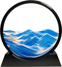 12" Moving Sand Art Picture Ocean Decor - 3D Deep Sea Sandscape Liquid Motion, r