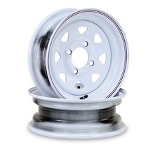 Libra 12 X 4 Trailer Wheels 4 Lug On 4 Bolt Pattern White Spoke Set 2-17026 Libra 12 X 4 Trailer Wheels 4 Lug On 4 Bolt Pattern White Spoke Set 2-17026