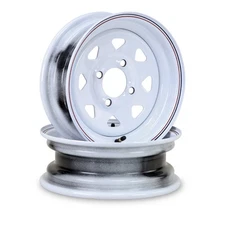 LIBRA 12 x 4 Trailer Wheels 4 Lug on 4" Bolt Pattern White Spoke, Set 2-17026