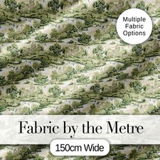 Classic Beige Green Countryside River Vi Fabric Material Craft Sewing Textile UK