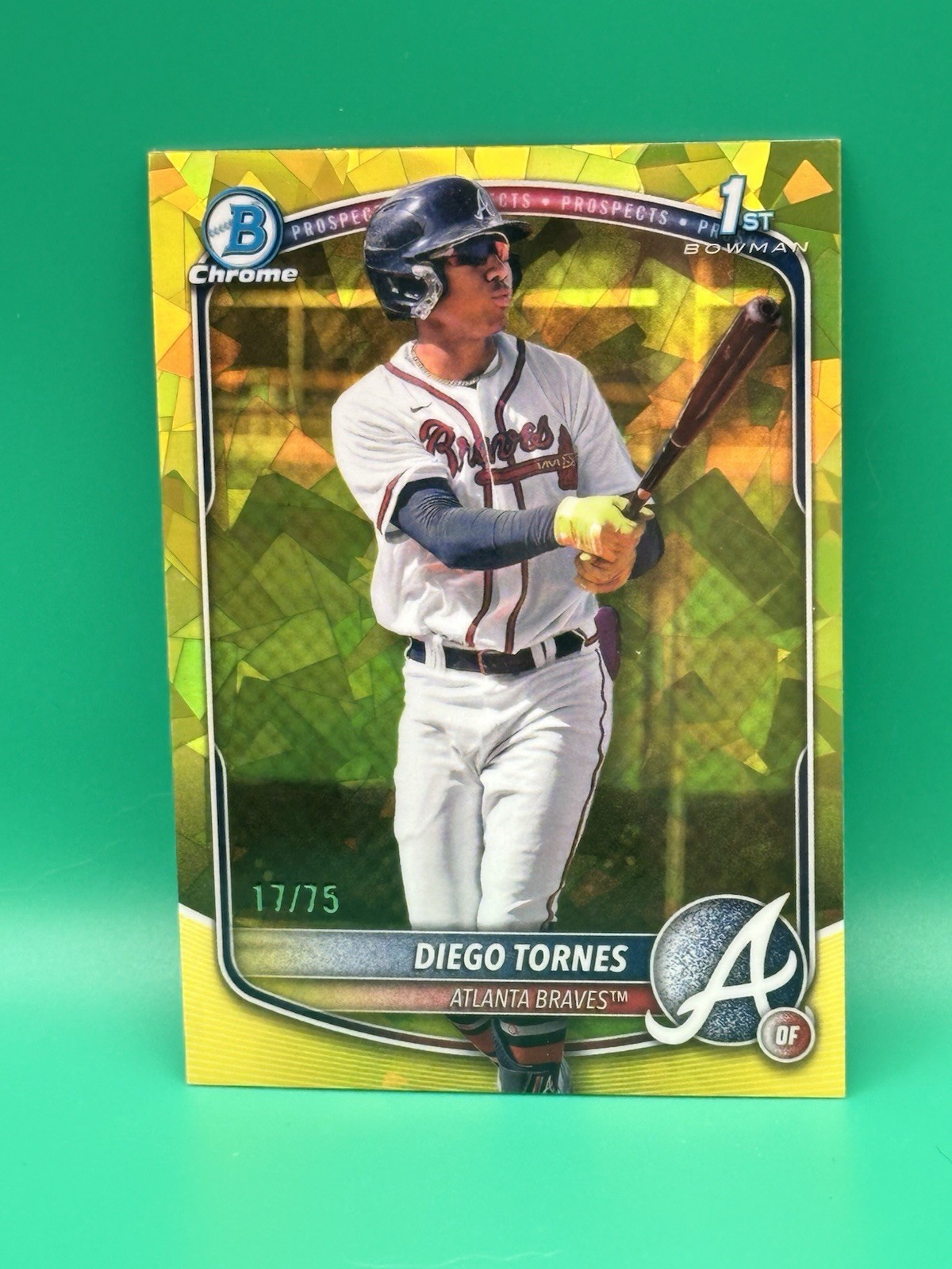🔥Diego Tornes 2025 Bowman Chrome Sapphire 1st Yellow Refractor /75 Braves