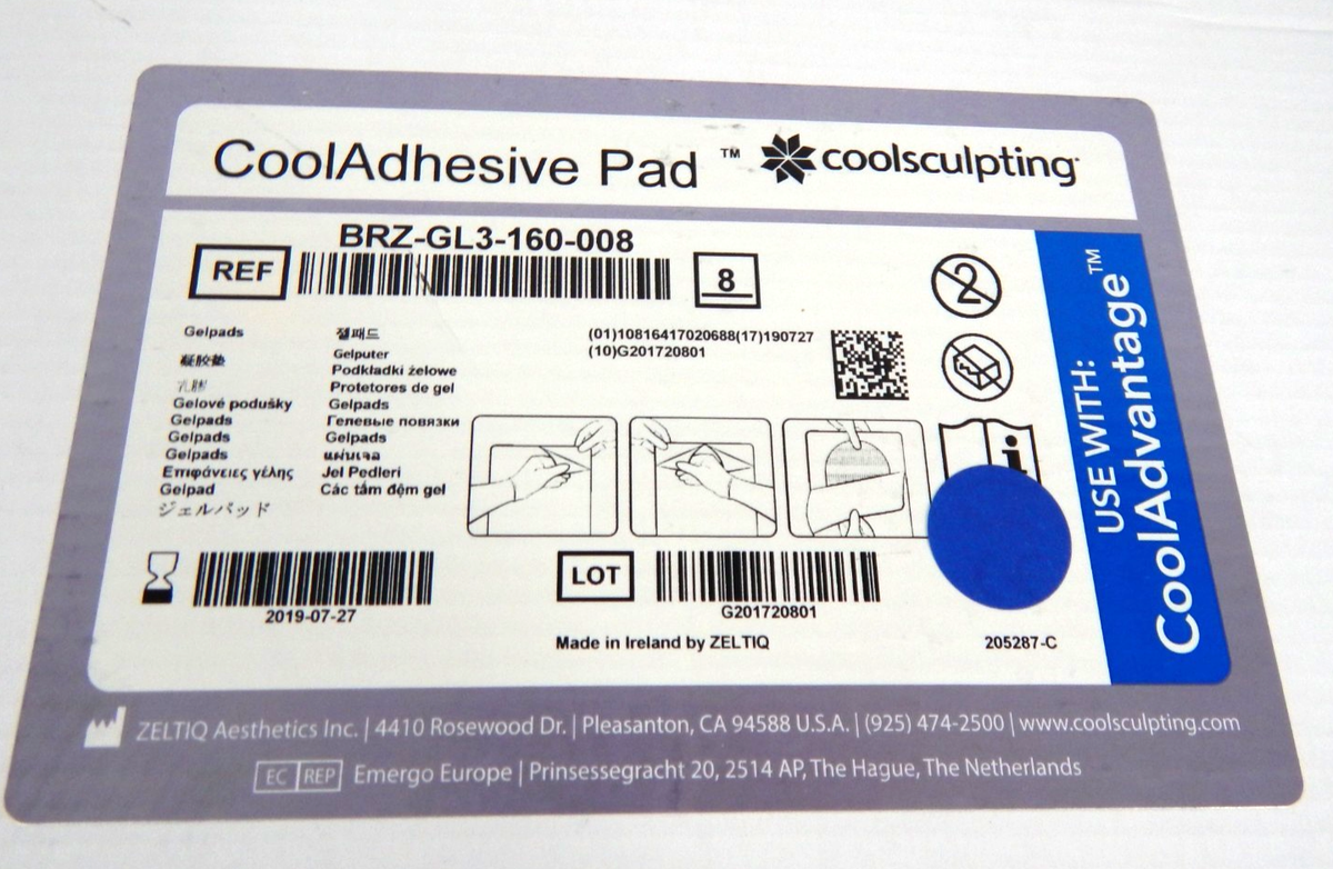 湿布 ZELTIQ Coolsculpting Cooladhesive Pad Cooladvantage Brz-gl3-160
