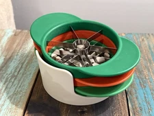 IKEA UPPFYLLD Fruit Cutter Set of 4 Orange Green Stackable Dishwasher Safe