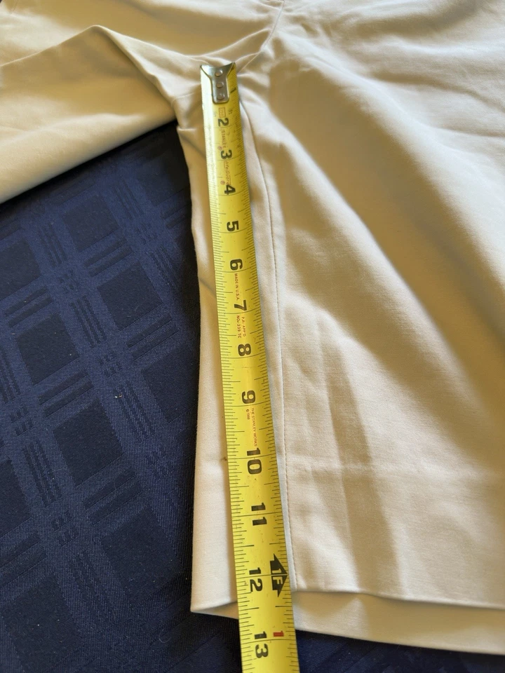 Bermudas largas RAFAELLA para mujer y mujer mezcla de algodón crema 12” entrepierna talla 8P Foto 2 de 4