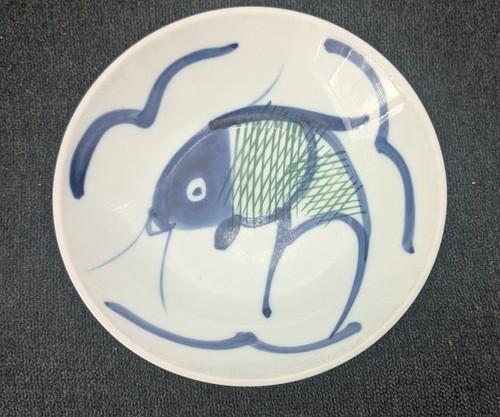 Vintage Chinese Blue White Koi Fish Bowls Hand Painted Porcelain 5.5" Set Of 4 - Picture 6 of 8