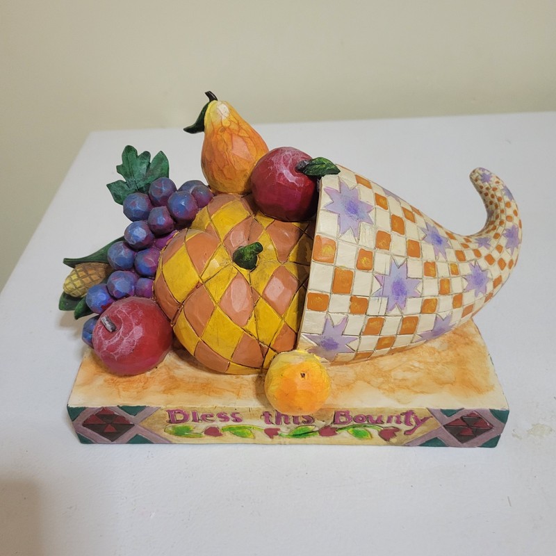 Vintage Jim Shore 2004 Heartwood Creek Bless This Bounty Fall Cornucopia F117660