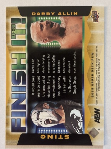2025 Upper Deck AEW Sting-Darby Allin #FI-20 Finish It! Case Hit SSP Lenticular - Picture 2 of 2