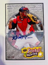 2008 UD Baseball Hero's #10 Brian McCann 08/50 Charcoal Auto