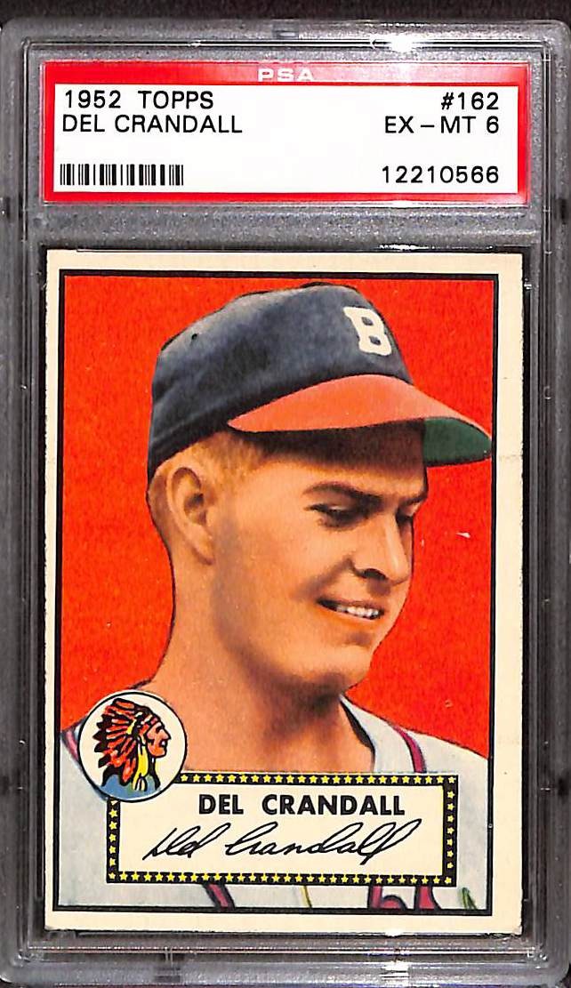 1952 Topps #162 DEL CRANDALL PSA 6 EX-MT 12210566 