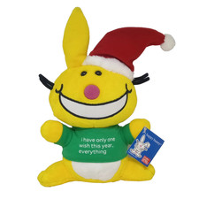 RARE Benton Gund It's Happy Bunny 10" Christmas Plush only one wish...everything