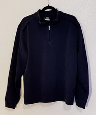 Nike Golf Pullover Mens Large Black 1/4 Zip Long Sleeve Performance Athletic