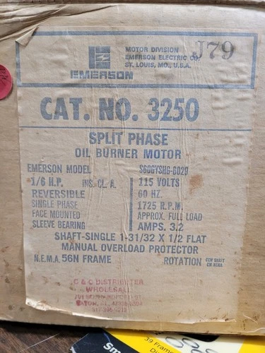 Emerson 3250 Oil Burner Motor