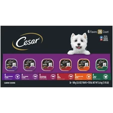 Cesar Classic Loaf In Sauce Wet Dog Food Variety Pack, 3.5 Oz Trays (36 Pack)